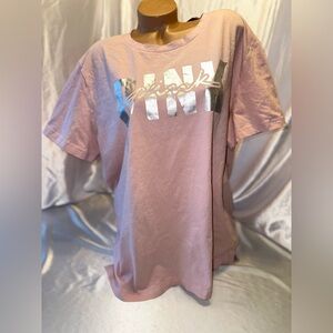 Victoria’s Secret PINK Foil logo tshirt oversized pink & silver XXL